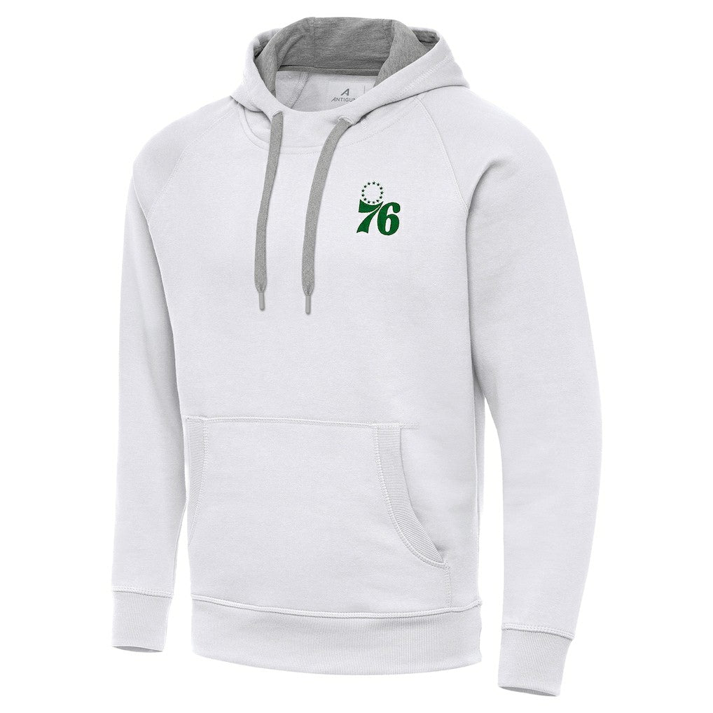 Philadelphia 76ers Antigua St. Patrick's Day Victory Raglan Pullover Hoodie On Sale
