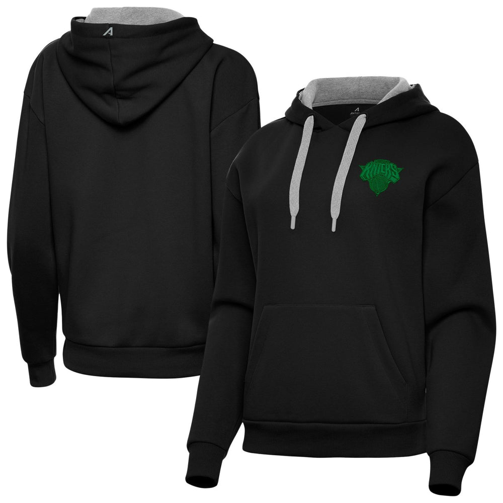 New York Knicks Antigua Women's St. Patrick's Day Victory Pullover Hoodie Outlet