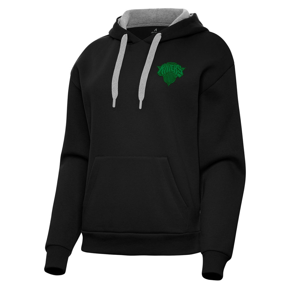 New York Knicks Antigua Women's St. Patrick's Day Victory Pullover Hoodie Outlet