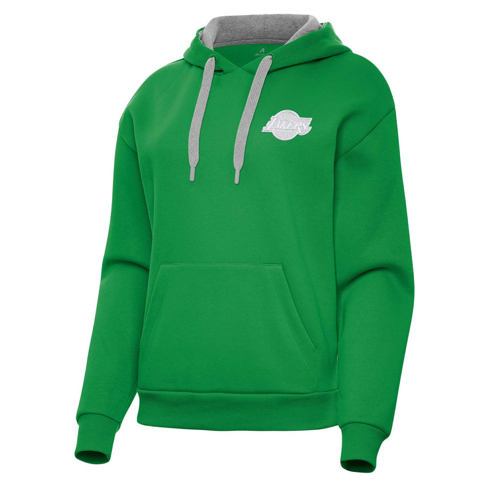 Los Angeles Lakers Antigua Women's St. Patrick's Day Victory Pullover Hoodie New