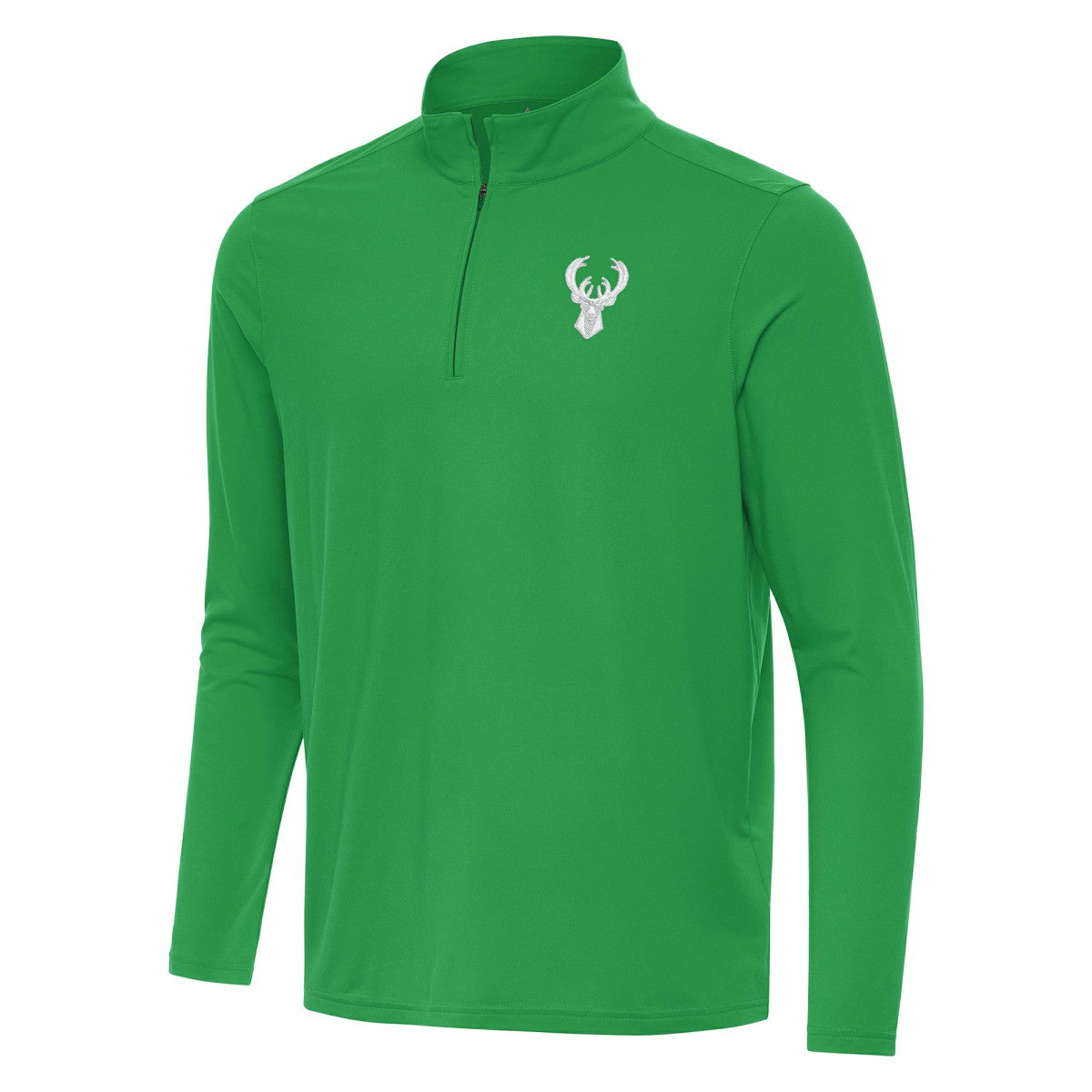 Milwaukee Bucks Antigua St. Patrick's Day Intent Quarter-Zip Jacket New