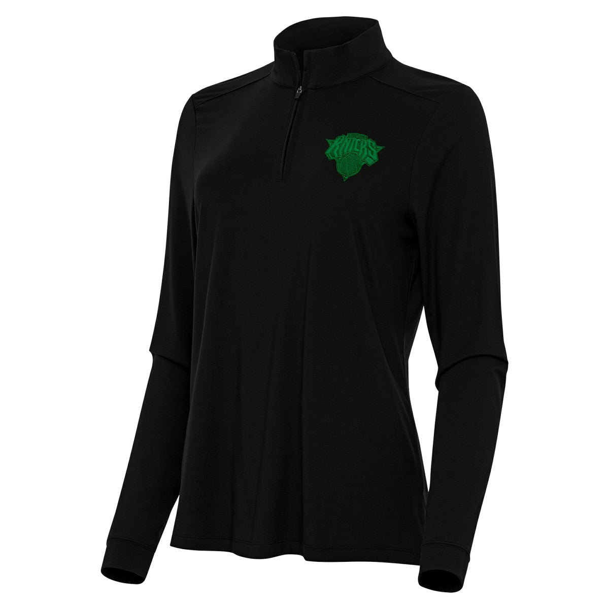 New York Knicks Antigua Women's St. Patrick's Day Intent Quarter-Zip Top On Sale