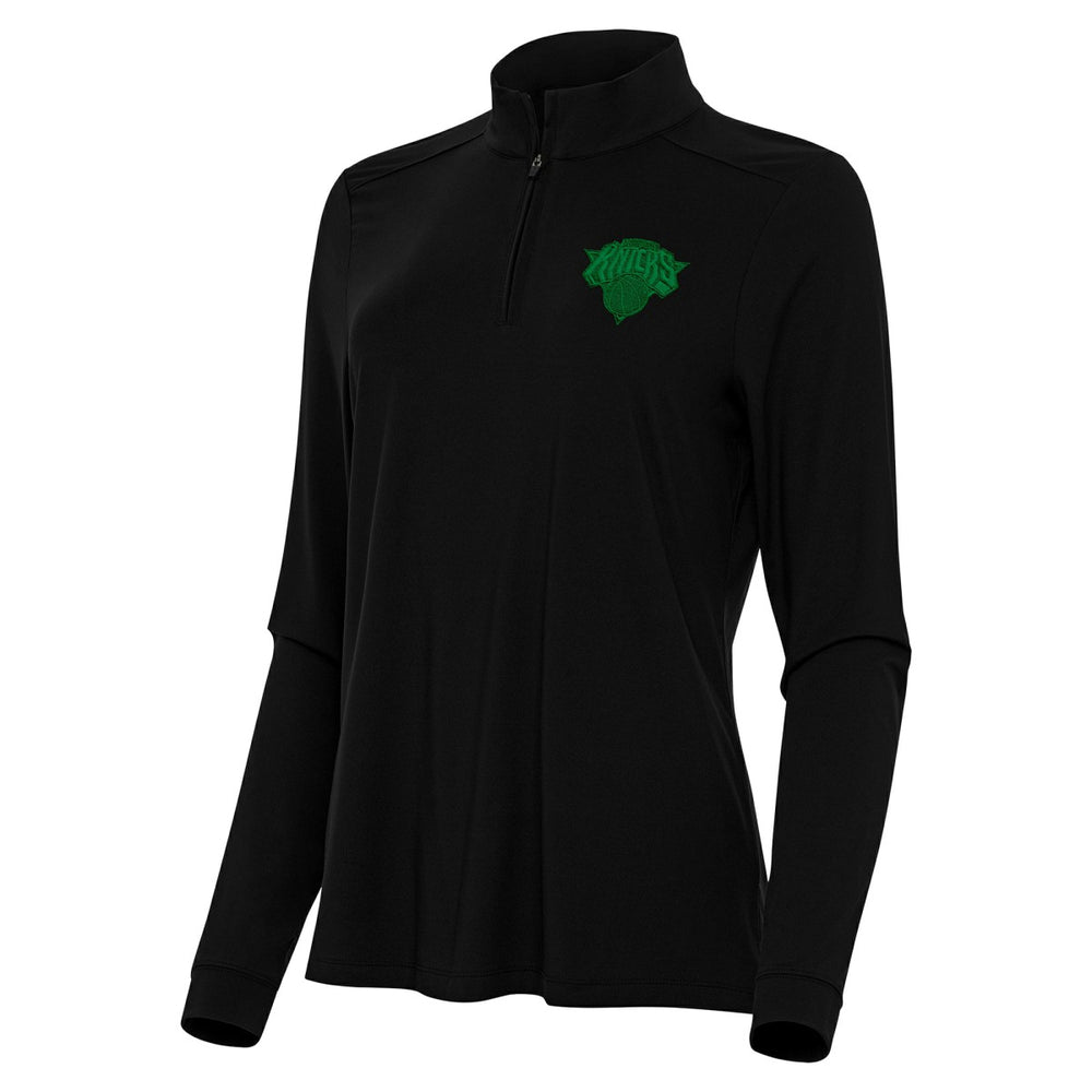New York Knicks Antigua Women's St. Patrick's Day Intent Quarter-Zip Top On Sale
