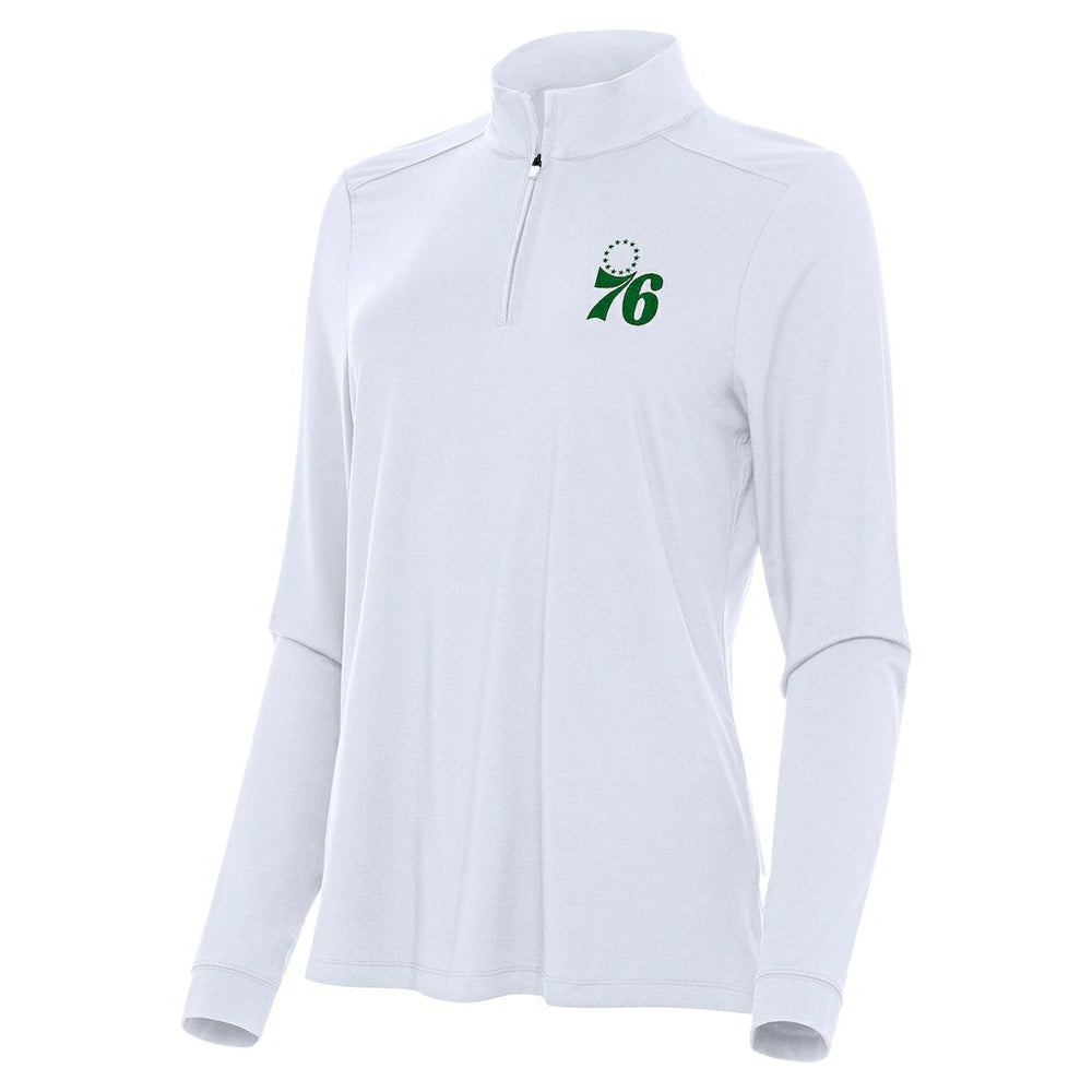 Philadelphia 76ers Antigua Women's St. Patrick's Day Intent Quarter-Zip Top Discount