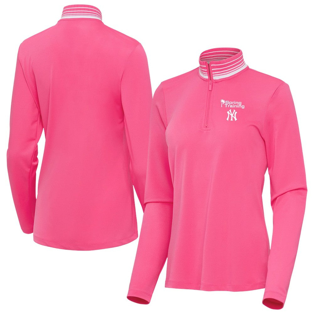 New York Yankees Antigua Women's Spring Training Palmetto Quarter-Zip Top | MLB Outlet