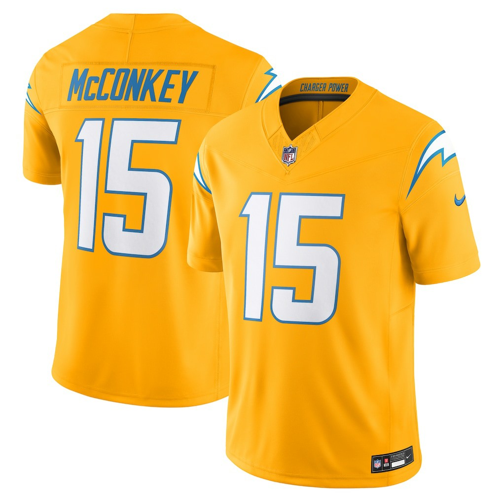 Los Angeles Chargers Nike Ladd McConkey  Alternate Charger Power Vapor F.U.S.E. Limited Jersey