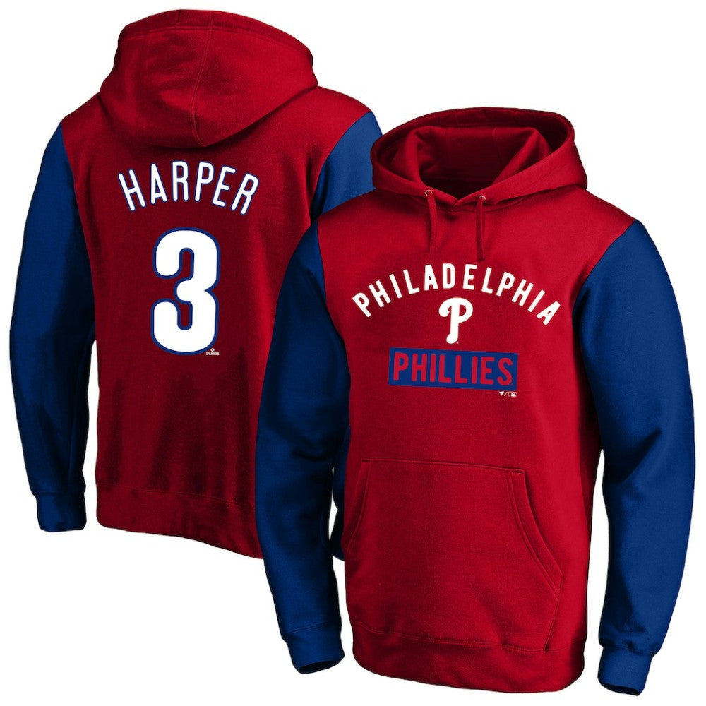 Bryce Harper Philadelphia Phillies Profile Big & Tall Name & Number Fleece Pullover Hoodie | MLB Sale