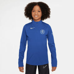 Chelsea Youth 2025/26 Strike Drill Quarter-Zip Dri-FIT Long Sleeve Top Blue - Nike