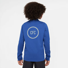 Chelsea Youth 2025/26 Strike Drill Quarter-Zip Dri-FIT Long Sleeve Top Blue - Nike