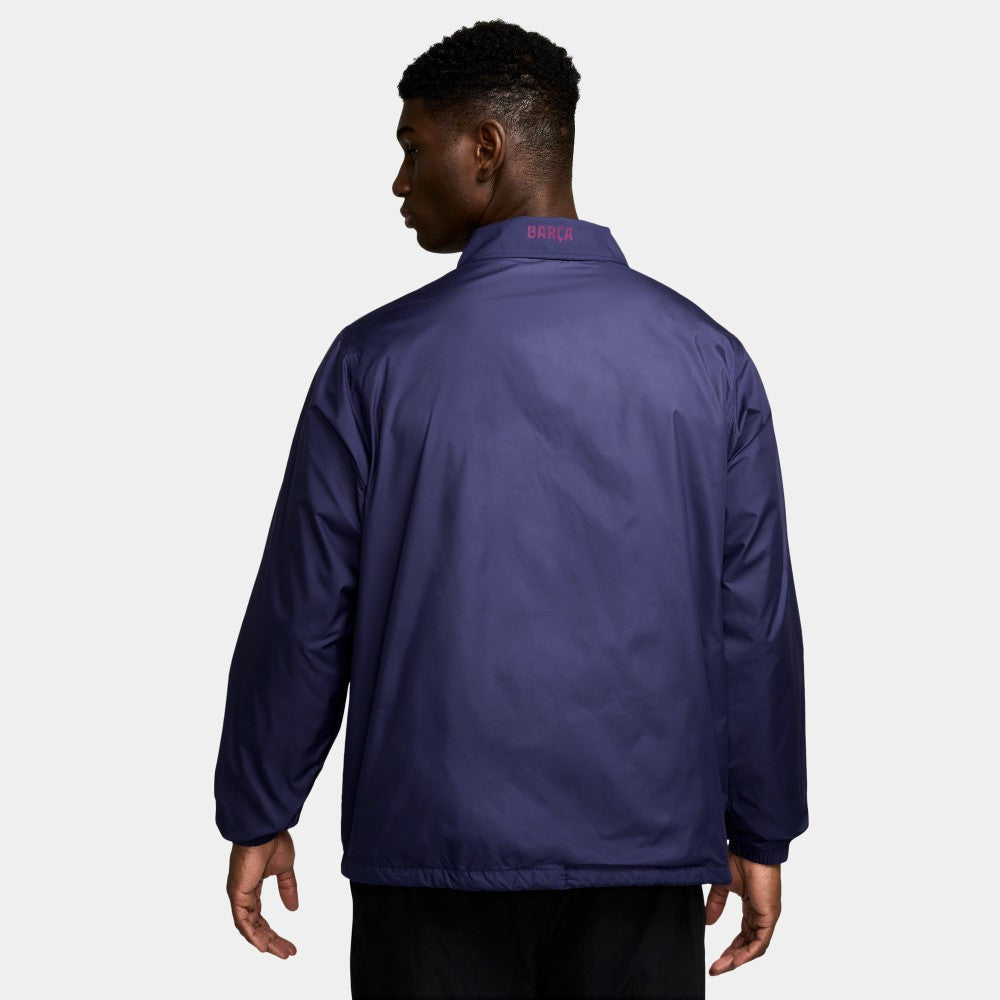 Barcelona Club Coaches Full-Snap Jacket Navy - Nike
