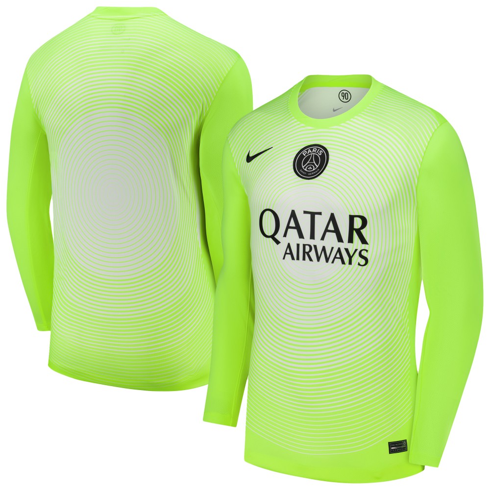 Paris Saint-Germain 2025/26 Third Goalkeeper Replica Long Sleeve Jersey Neon Green - Nike