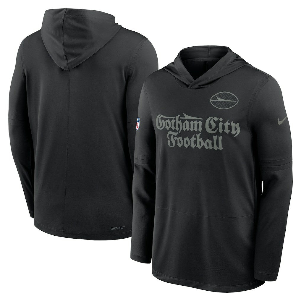 New York Jets Nike 2025 Rivalries Collection Sideline Dri-FIT Long Sleeve Hoodie T-Shirt