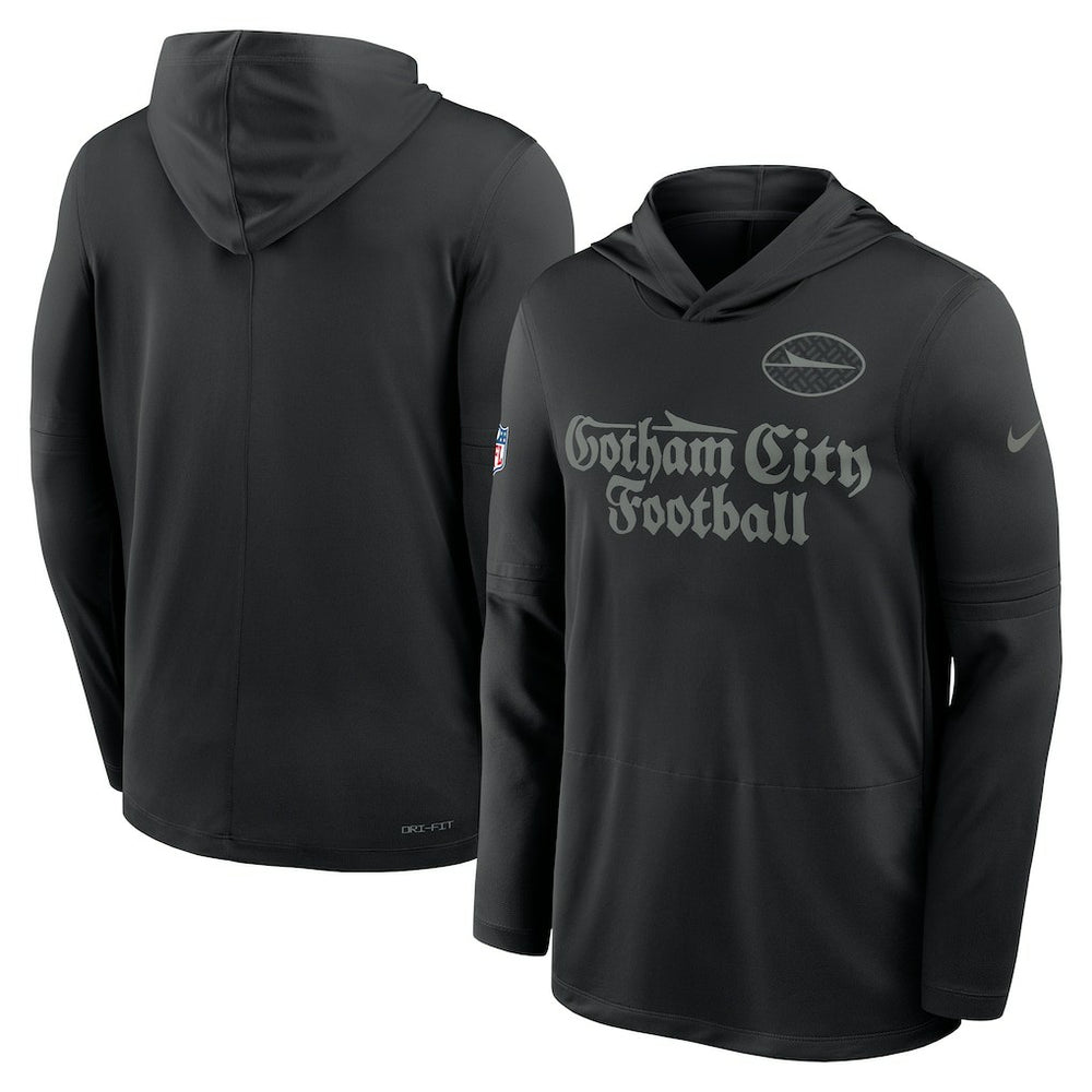 New York Jets Nike 2025 Rivalries Collection Sideline Dri-FIT Long Sleeve Hoodie T-Shirt