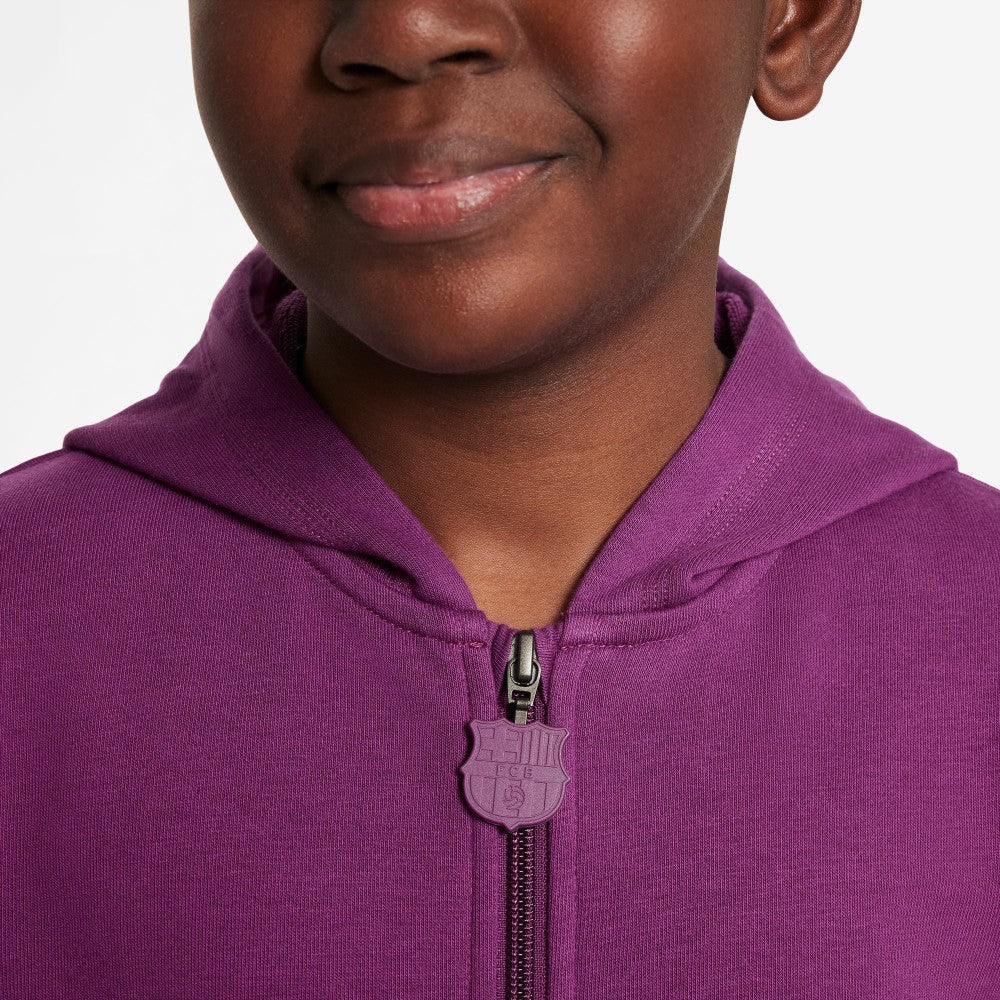 Barcelona Youth 2025/26 Club Full-Zip Hoodie Purple - Nike