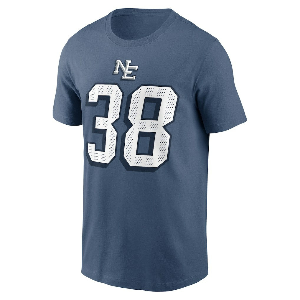 New England Patriots Nike Rhamondre Stevenson  2025 Rivalries Collection Player Name & Number T-Shirt