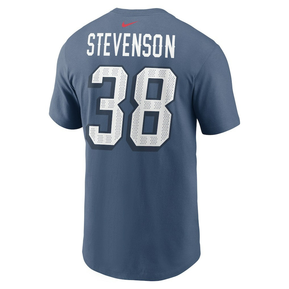 New England Patriots Nike Rhamondre Stevenson  2025 Rivalries Collection Player Name & Number T-Shirt