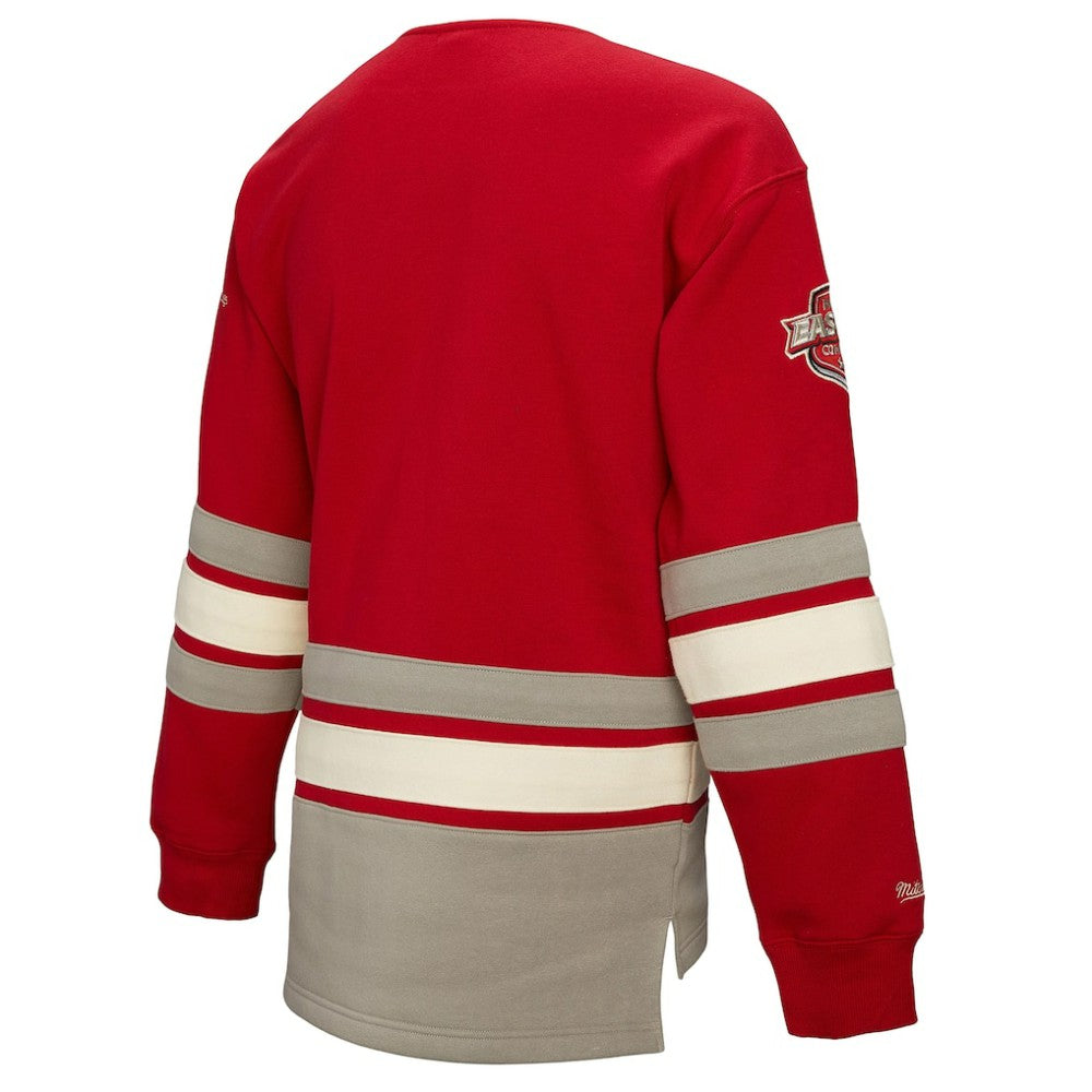 Detroit Red Wings Mitchell & Ness Women's Heritage Lace-Up Pullover Sweatshirt Outlet