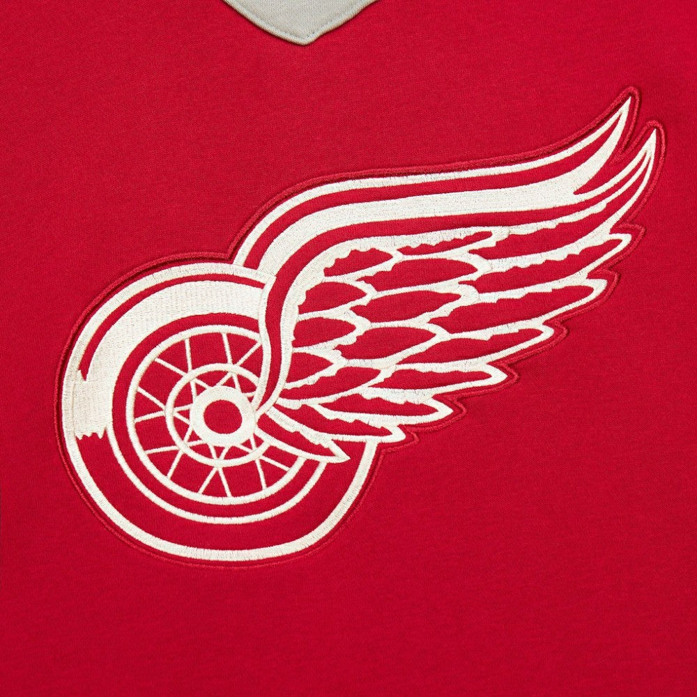 Detroit Red Wings Mitchell & Ness Women's Heritage Lace-Up Pullover Sweatshirt Outlet
