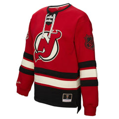 New Jersey Devils Mitchell & Ness Women's Heritage Lace-Up Pullover Sweatshirt Outlet