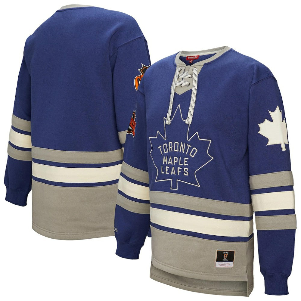 Toronto Maple Leafs Mitchell & Ness Women's Heritage Lace-Up Pullover Sweatshirt On Sale