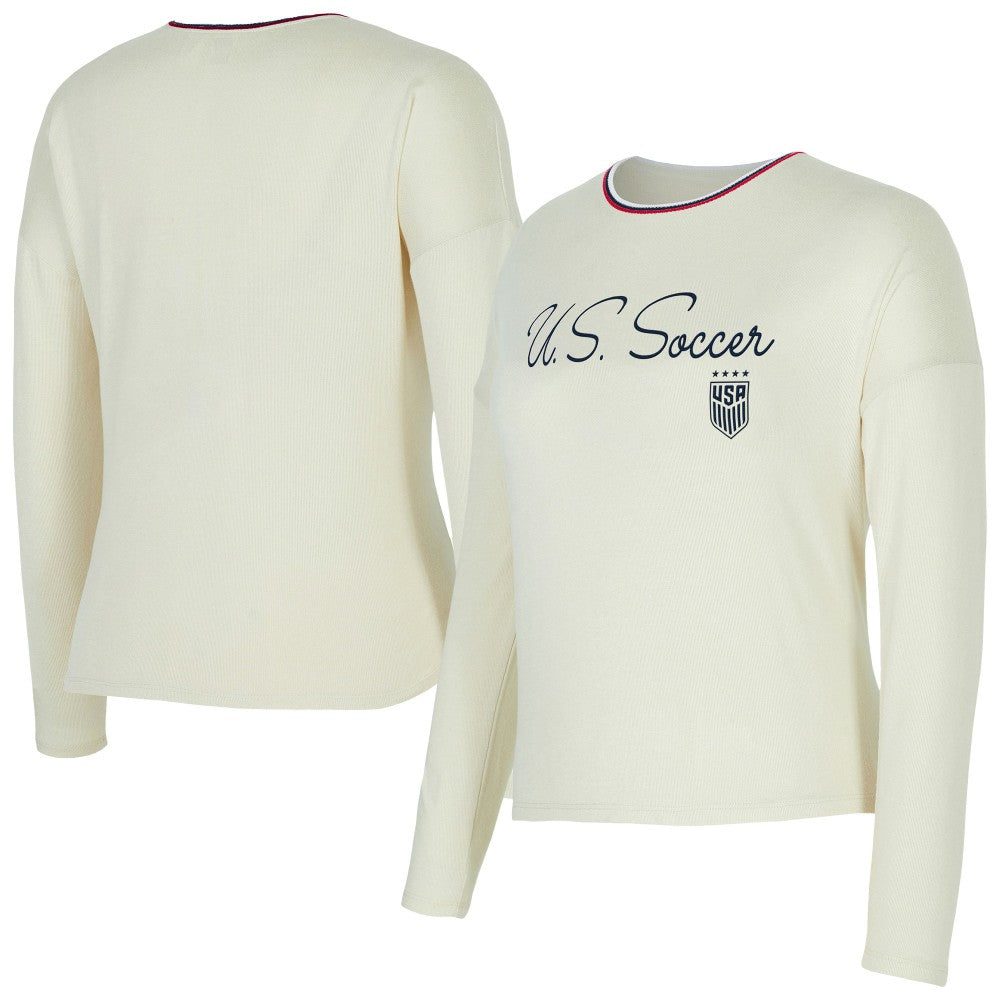 USWNT Concepts Sport Women's Kaki Hacci Knit Pullover Sweatshirt Cream