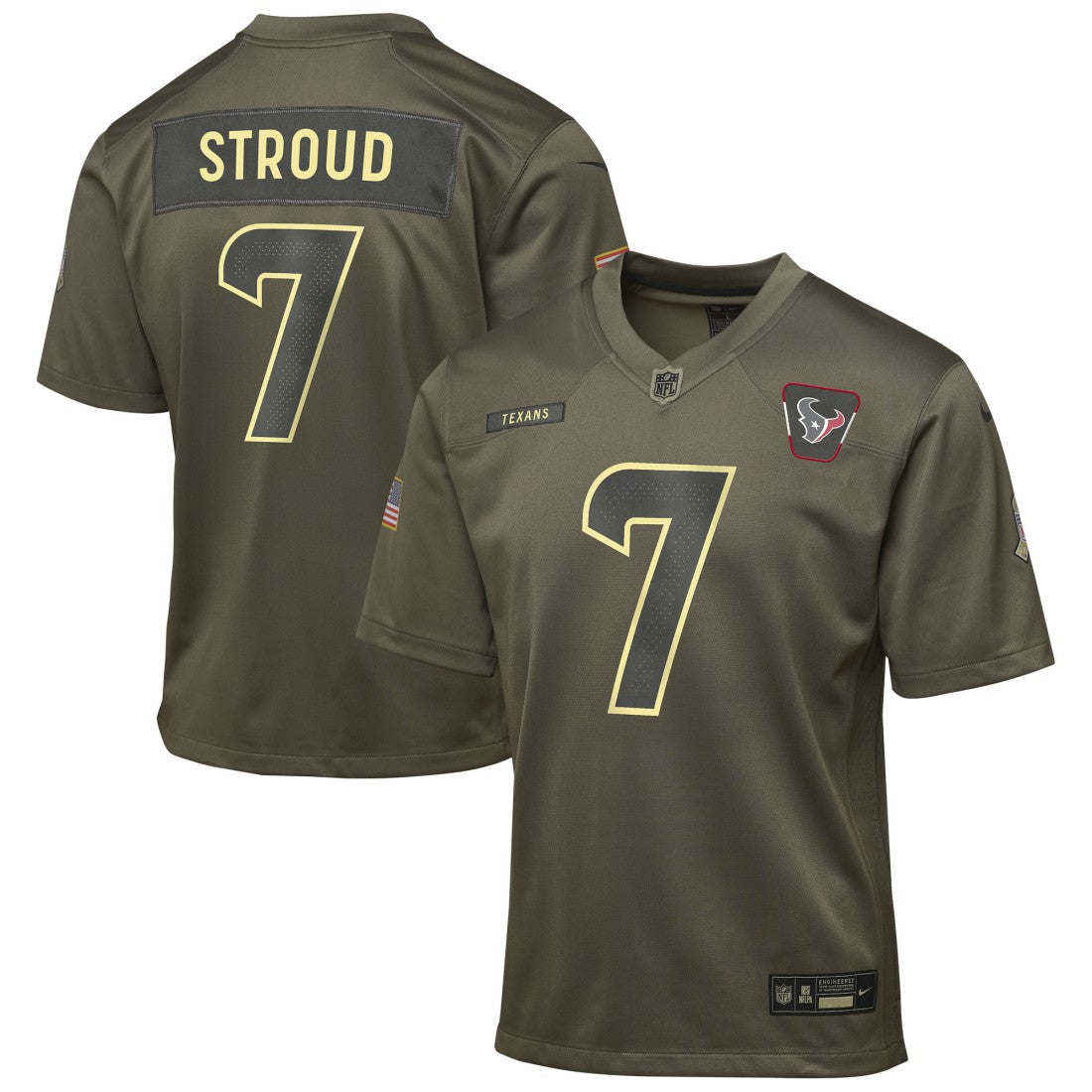 Houston Texans Nike C.J. Stroud  Youth 2025 Salute to Service Game Jersey