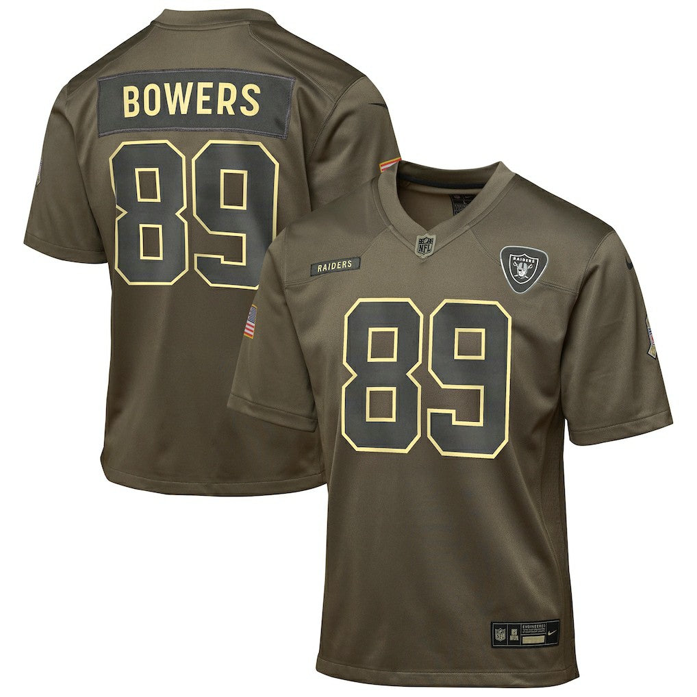 Las Vegas Raiders Nike Brock Bowers  Youth 2025 Salute to Service Game Jersey