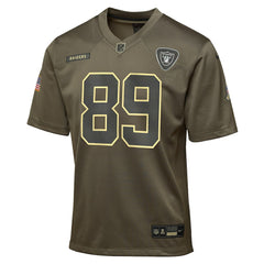 Las Vegas Raiders Nike Brock Bowers  Youth 2025 Salute to Service Game Jersey