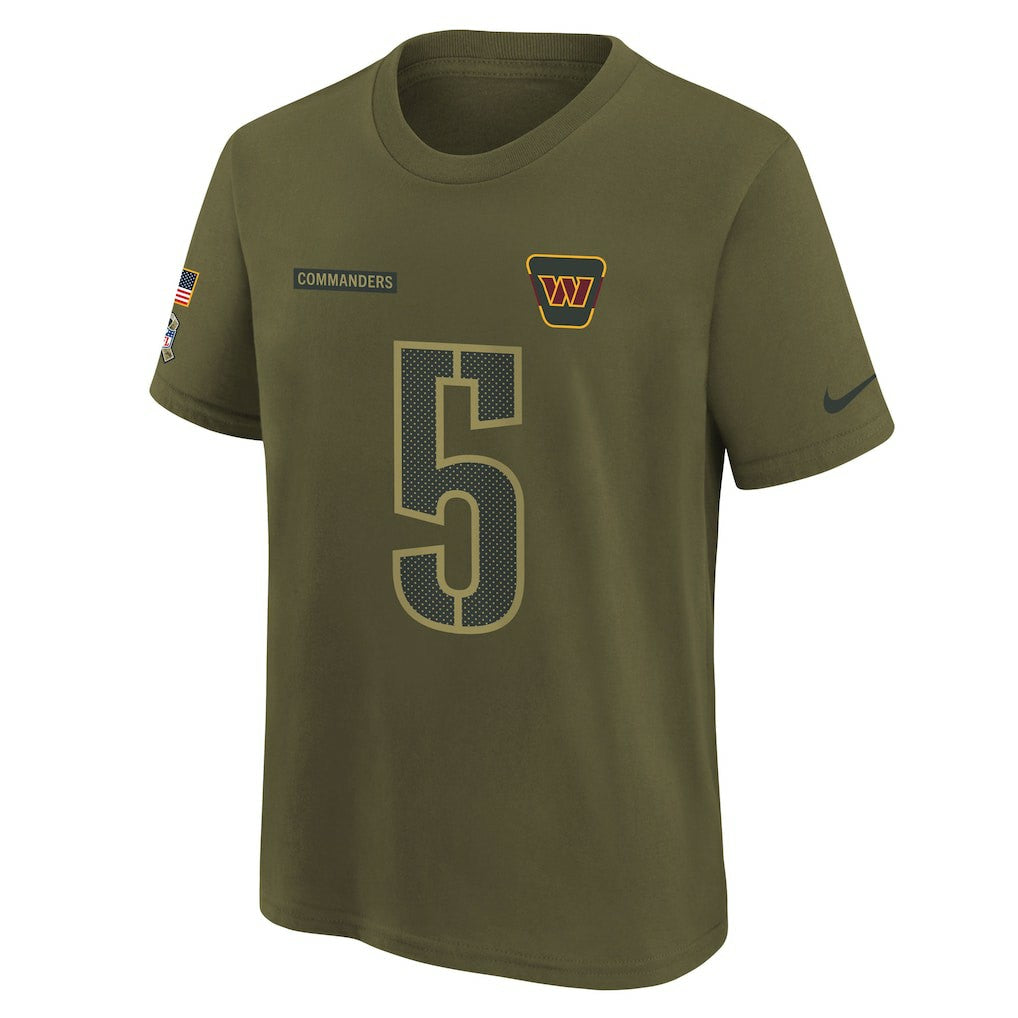 Washington Commanders Nike Jayden Daniels  Youth 2025 Salute to Service Name & Number T-Shirt