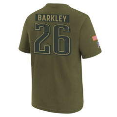 Philadelphia Eagles Nike Saquon Barkley  Youth 2025 Salute to Service Name & Number T-Shirt