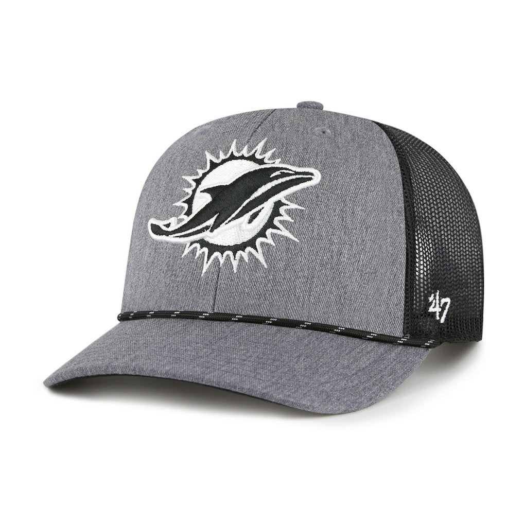 Miami Dolphins 47 brand '47 Carbon Rope Trucker Adjustable Hat