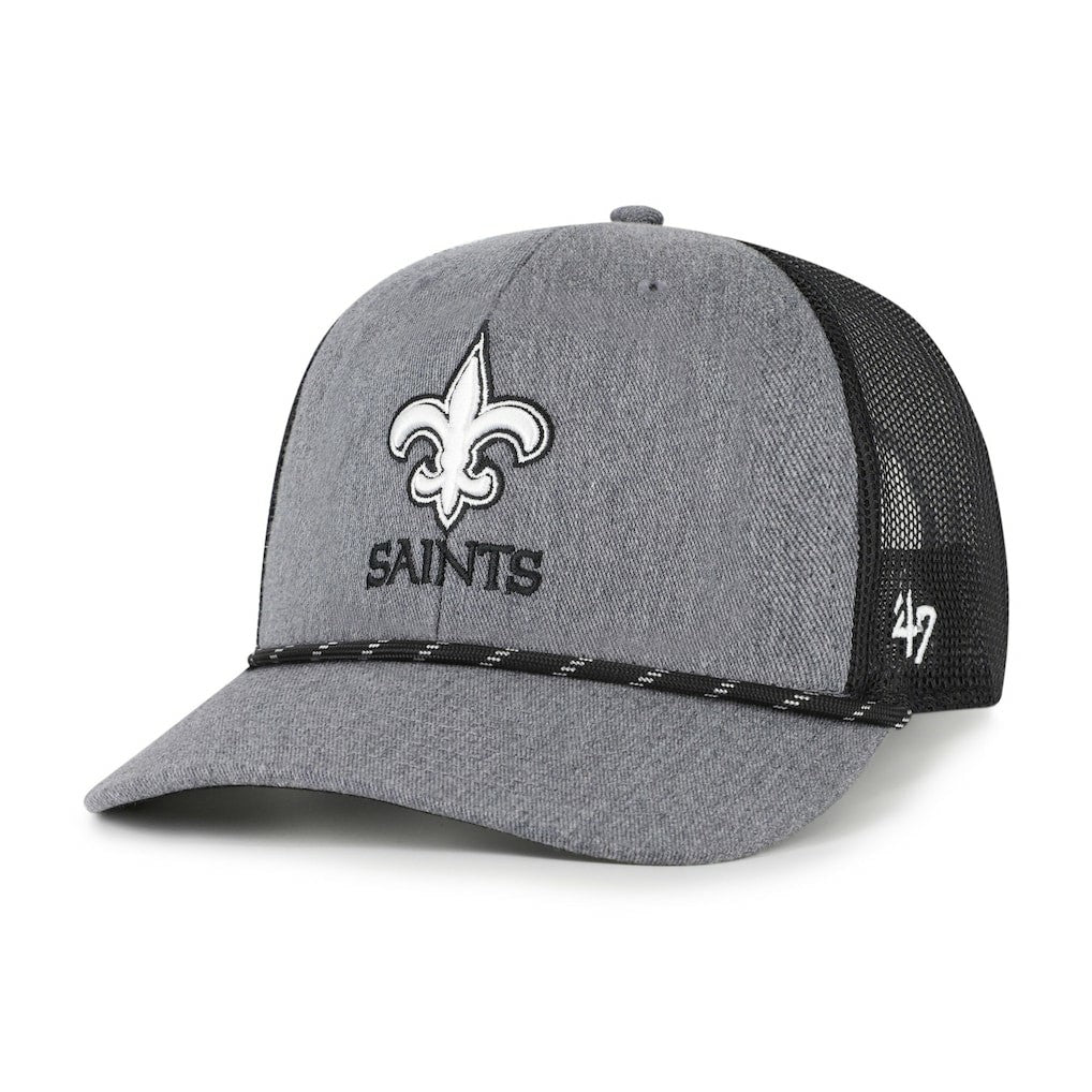 New Orleans Saints 47 brand '47 Carbon Rope Trucker Adjustable Hat