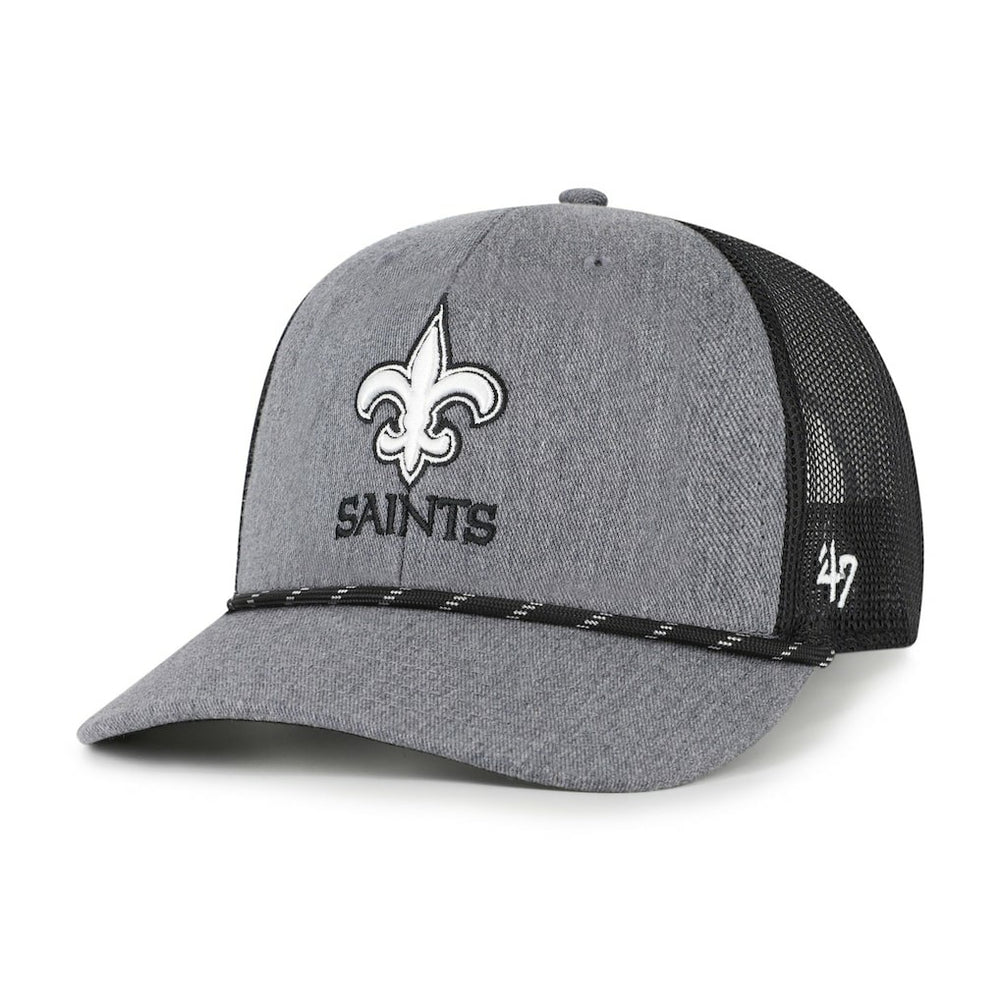 New Orleans Saints 47 brand '47 Carbon Rope Trucker Adjustable Hat