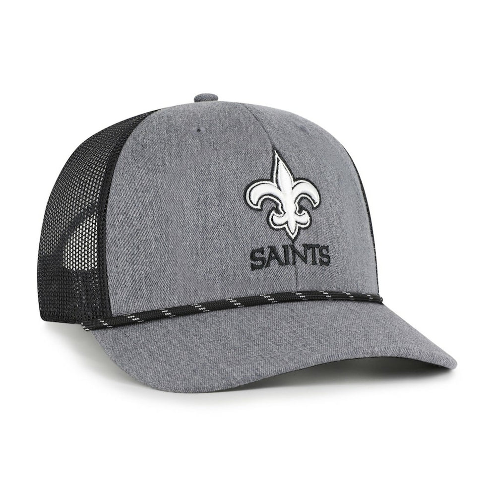 New Orleans Saints 47 brand '47 Carbon Rope Trucker Adjustable Hat
