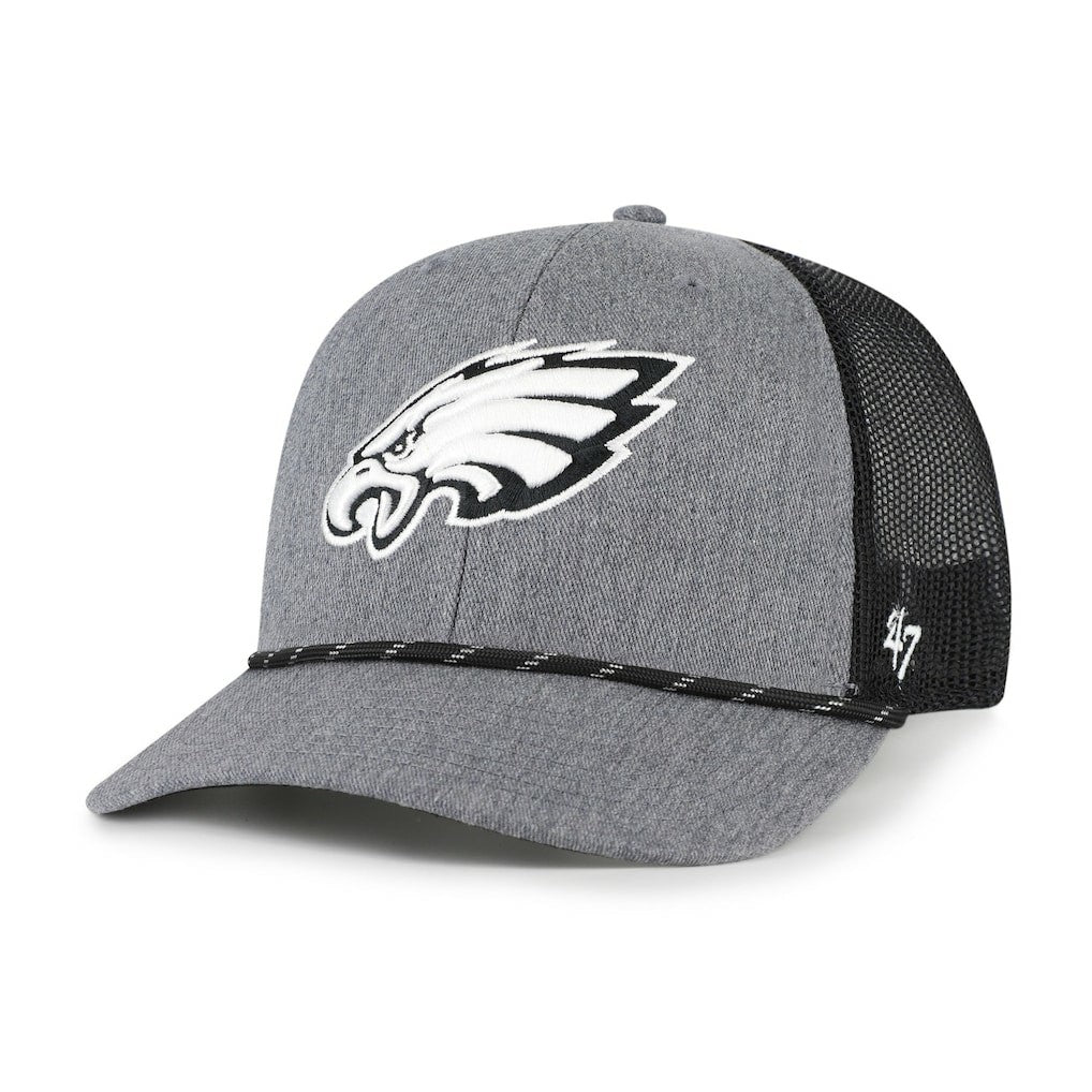 Philadelphia Eagles 47 brand '47 Carbon Rope Trucker Adjustable Hat