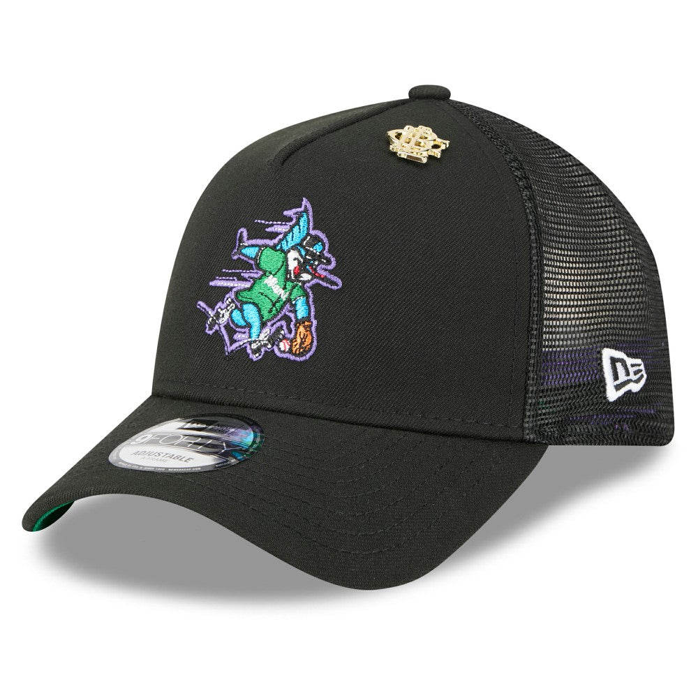 Miami Marlins New Era 2025 Big League Chew A-Frame 9FORTY Adjustable Trucker Hat | MLB Discount