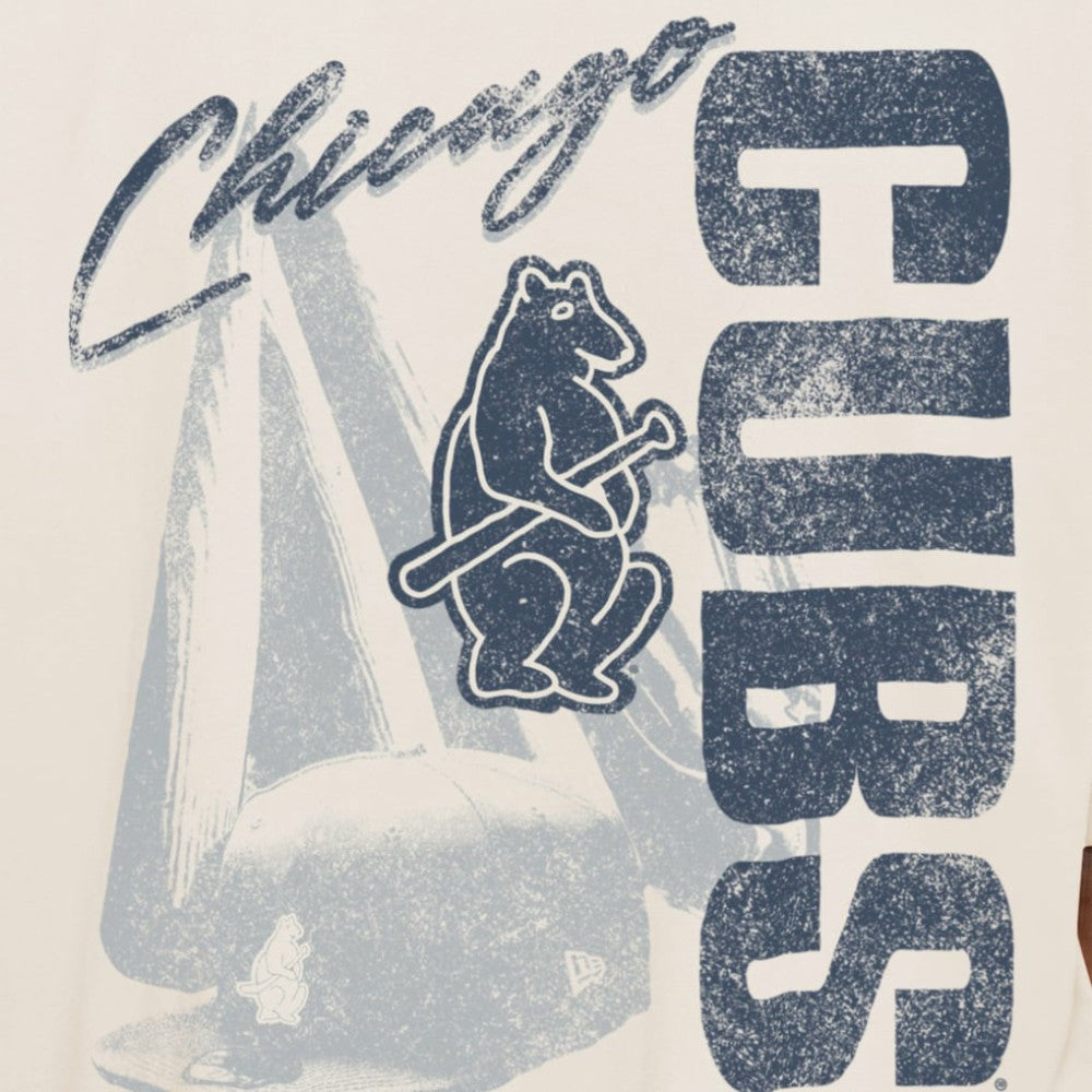 Chicago Cubs New Era Cooperstown Collection Oversized Throwback Distressed T-Shirt | MLB On Sale