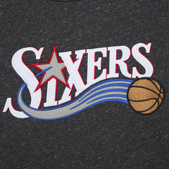 Philadelphia 76ers Hardwood Classics Blackout Collection Snow Washed Pullover Sweatshirt New