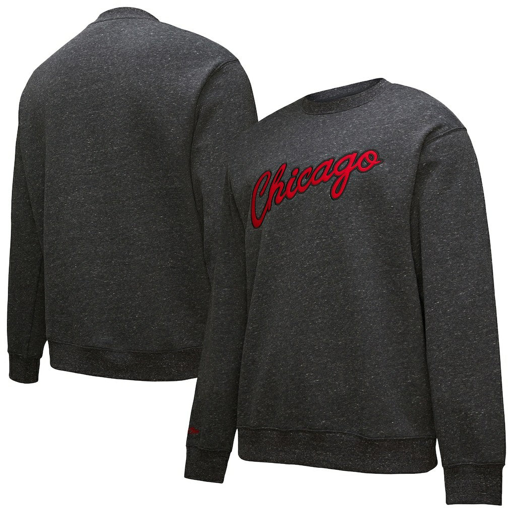 Chicago Bulls Hardwood Classics Blackout Collection Snow Washed Pullover Sweatshirt Discount
