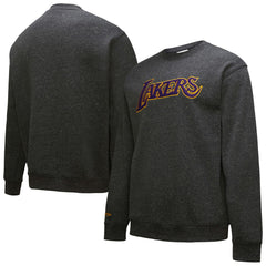 Los Angeles Lakers Black Out Collection Snow Washed Vintage Logo Pullover Sweatshirt Discount