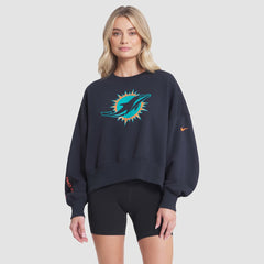 Miami Dolphins Nike Women's 2025 Rivalries Collection Oversized Phoenix Fleece Sweatshirt