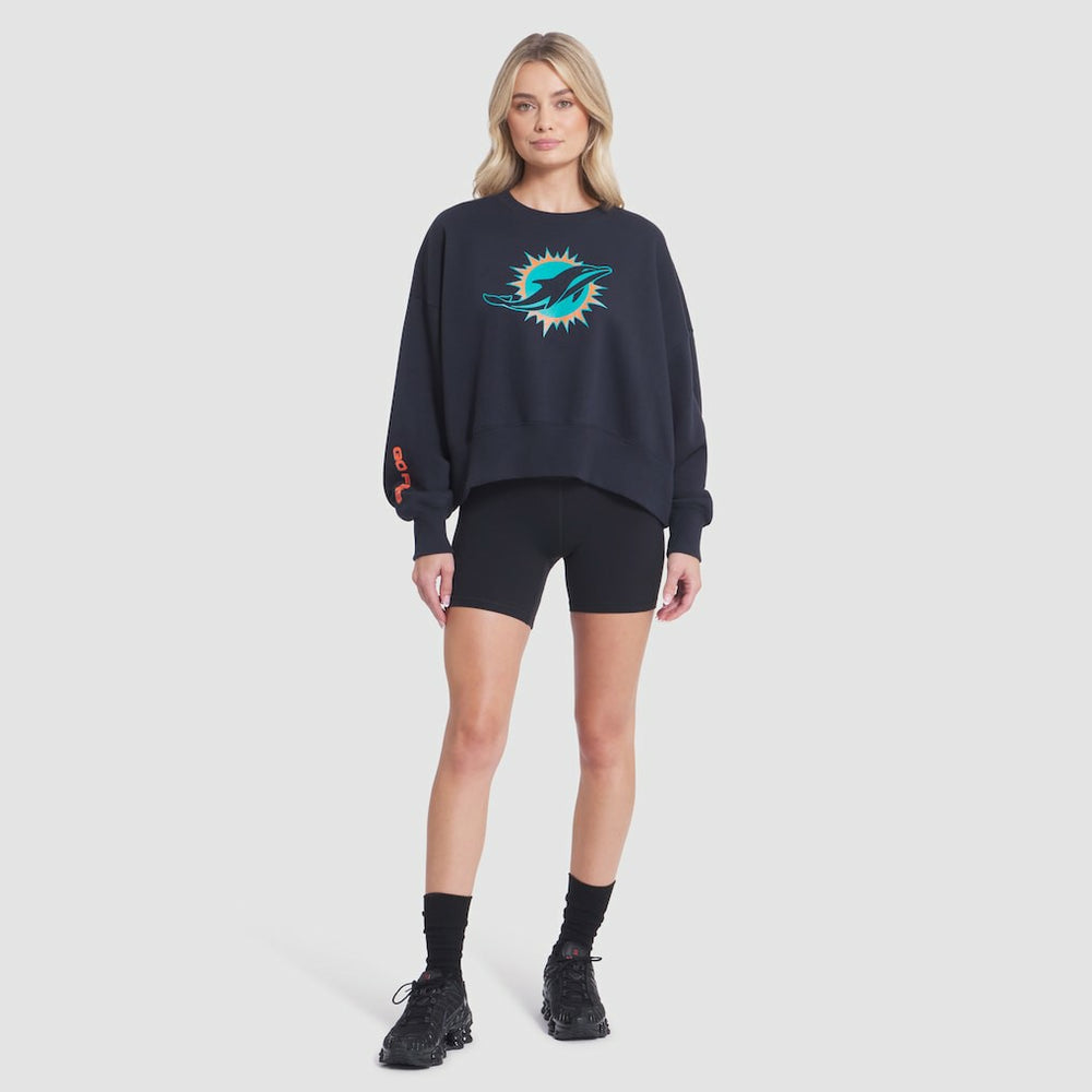 Miami Dolphins Nike Women's 2025 Rivalries Collection Oversized Phoenix Fleece Sweatshirt