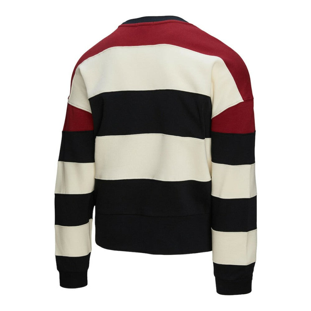 Philadelphia Phillies Mitchell & Ness Women's Cooperstown Collection Blocked Fleece Pullover Sweatshirt- Burgundy/Black | MLB For sale