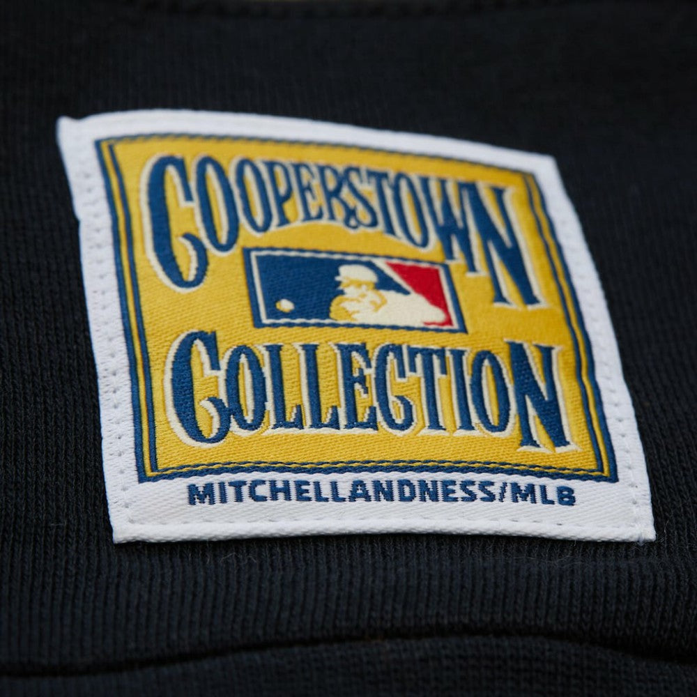 Atlanta Braves Mitchell & Ness Women's Cooperstown Collection Blocked Fleece Pullover Sweatshirt- Red/Black | MLB For sale