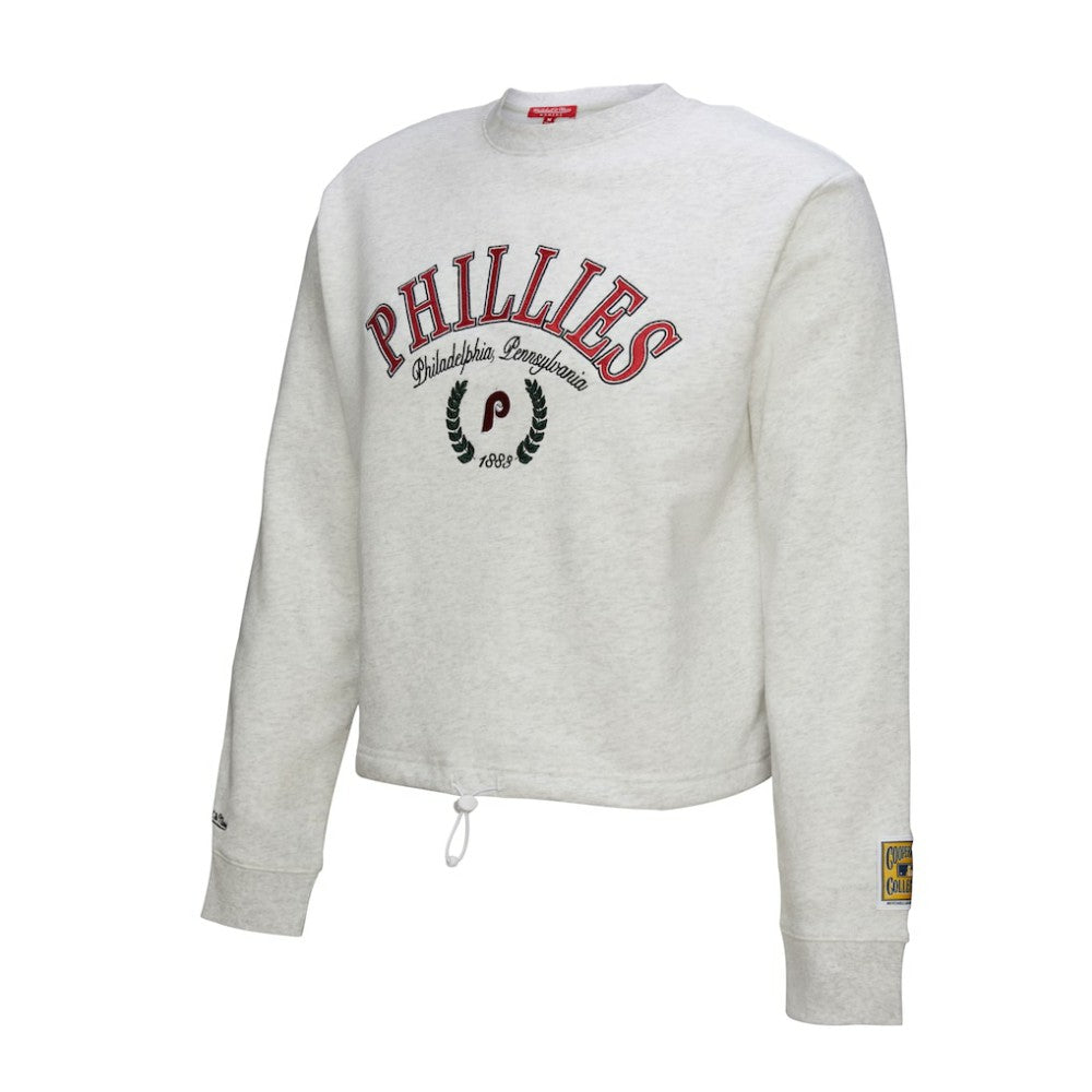 Philadelphia Phillies Mitchell & Ness Women's Cropped Toggle Pullover Sweatshirt | MLB Near me