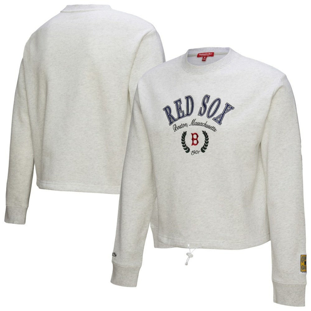 Boston Red Sox Mitchell & Ness Women's Cropped Toggle Pullover Sweatshirt | MLB Outlet