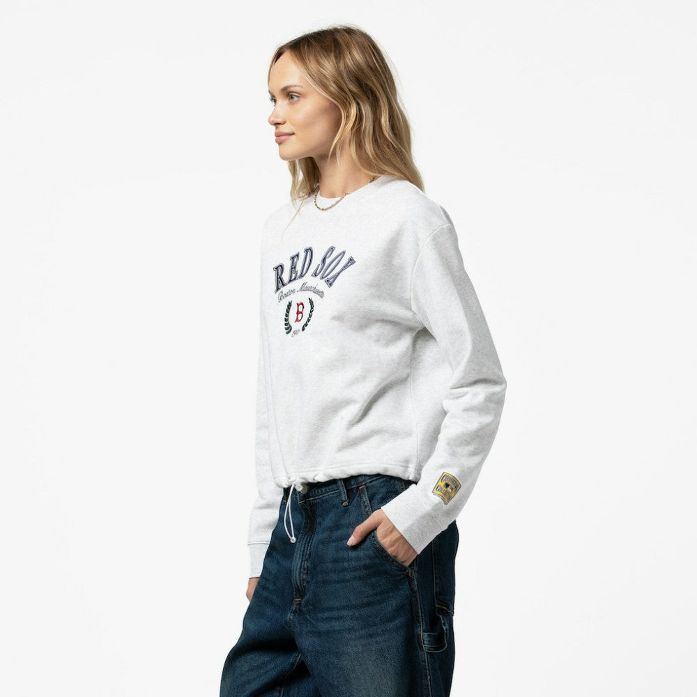 Boston Red Sox Mitchell & Ness Women's Cropped Toggle Pullover Sweatshirt | MLB Outlet