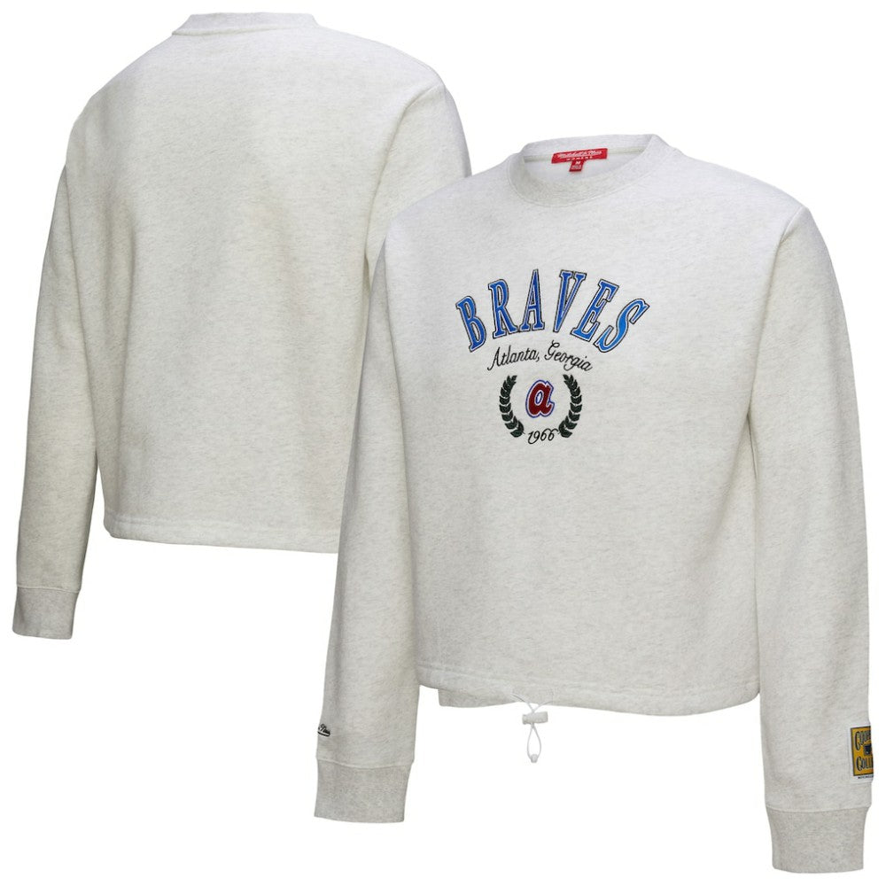 Atlanta Braves Mitchell & Ness Women's Cropped Toggle Pullover Sweatshirt | MLB Outlet