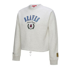 Atlanta Braves Mitchell & Ness Women's Cropped Toggle Pullover Sweatshirt | MLB Outlet