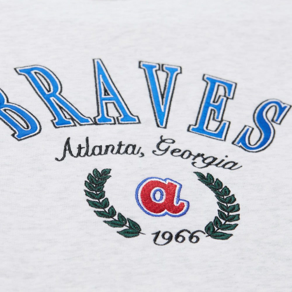 Atlanta Braves Mitchell & Ness Women's Cropped Toggle Pullover Sweatshirt | MLB Outlet